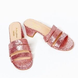 For Love Lemons Marais Jane Pink Glitter Mule Heel